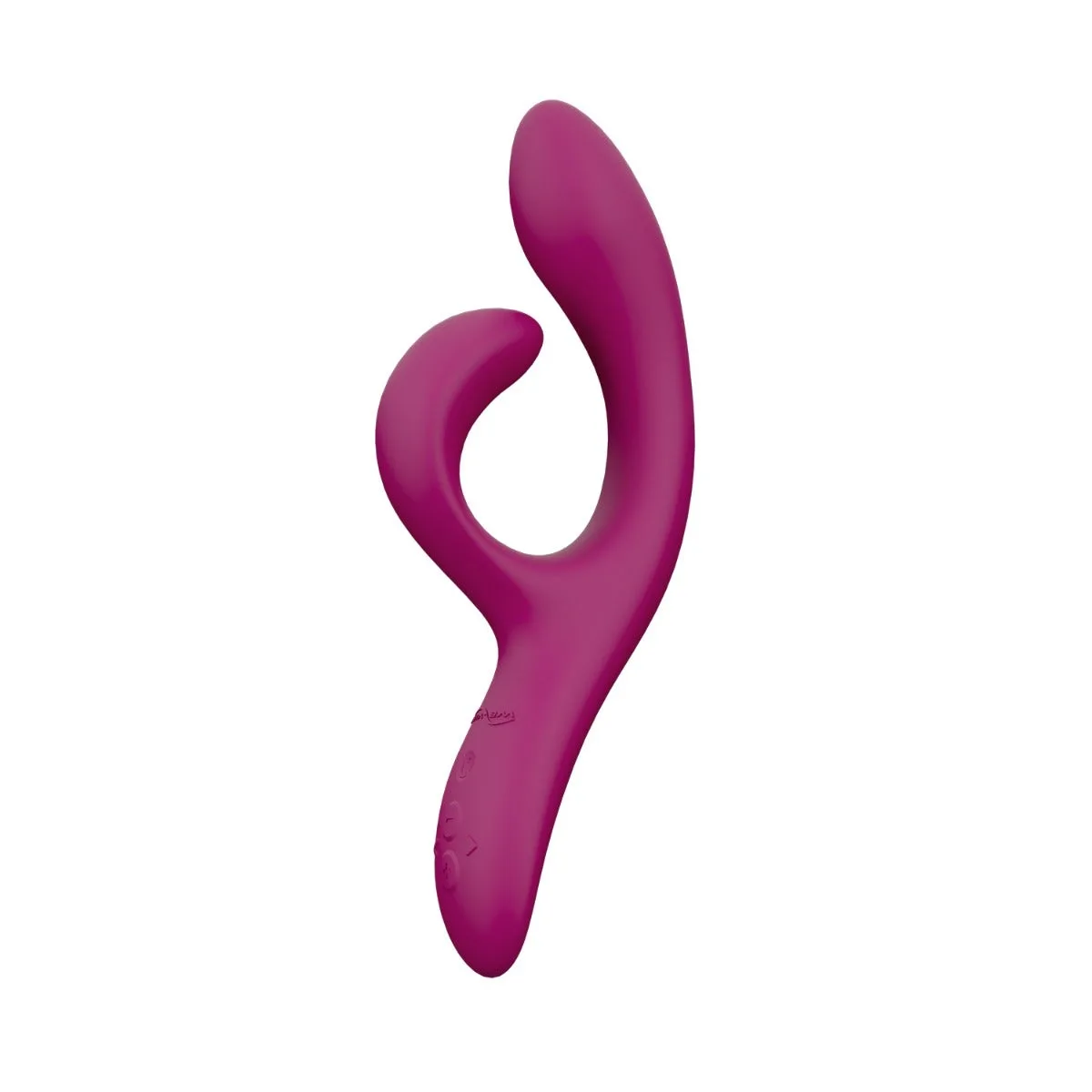 We-Vibe Nova 2, bäst i test bland 21 rankade rabbitvibratorer, med den flexibla klitorisarmen böjd mot insticksdelen
