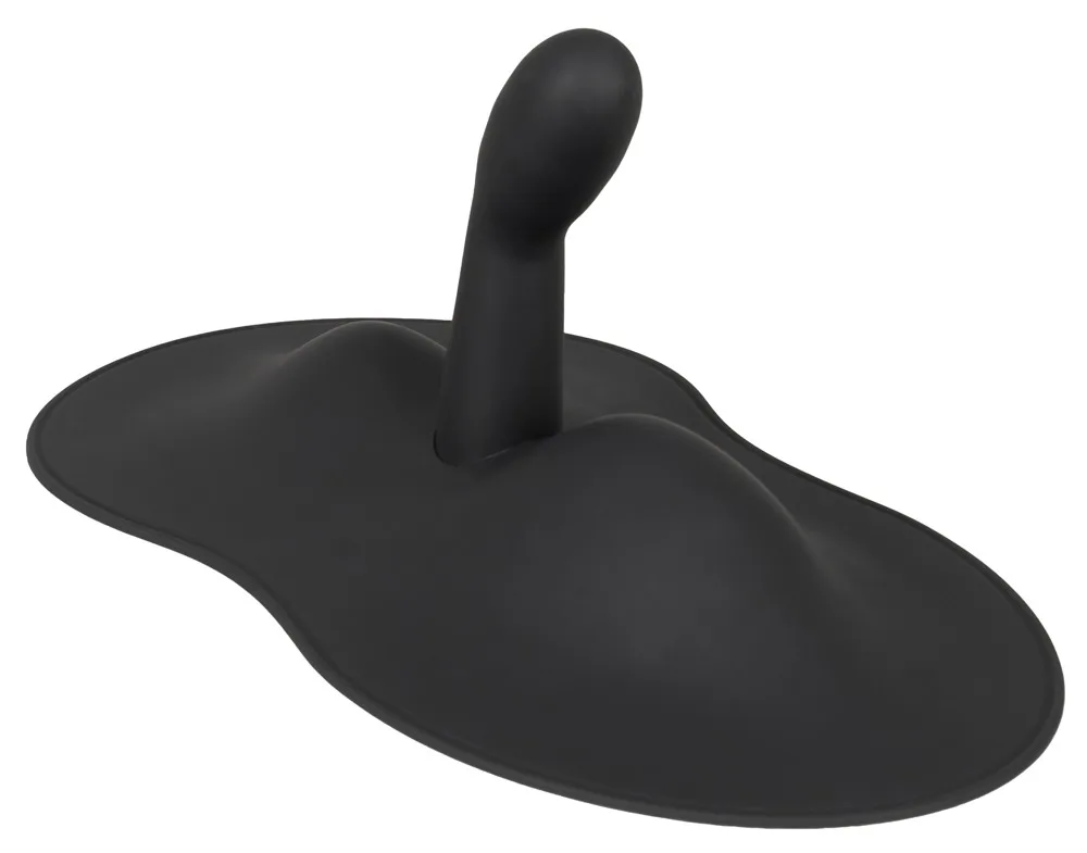 Orion Vibepad 3 i svart silikon, sedd snett framifrån med den böjda G-punktsvibratorn mellan de två upphöjningarna