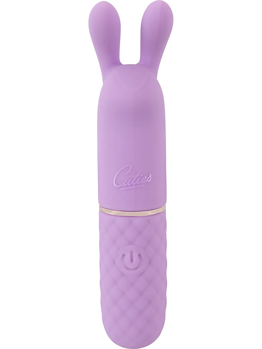 Cuties Flexible Ears Mini Vibrator i ljuslila, sedd framifrån med de två mjuka öronen uppåt